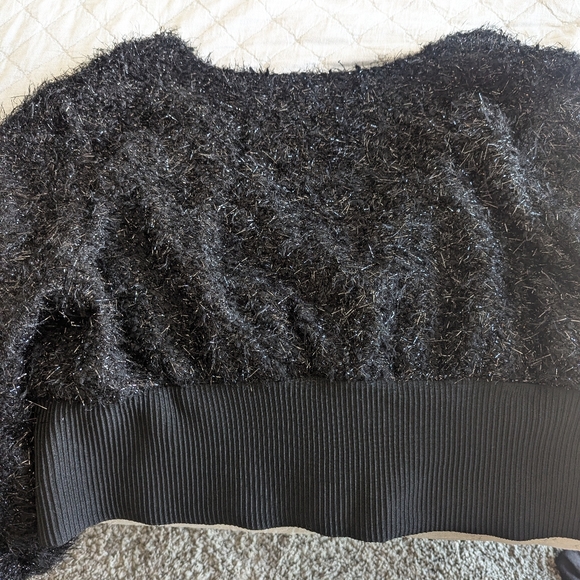 ASOS Luxe Curve Black V Neck Cardigan with Rhinestone embellishments - Picture 2 of 5